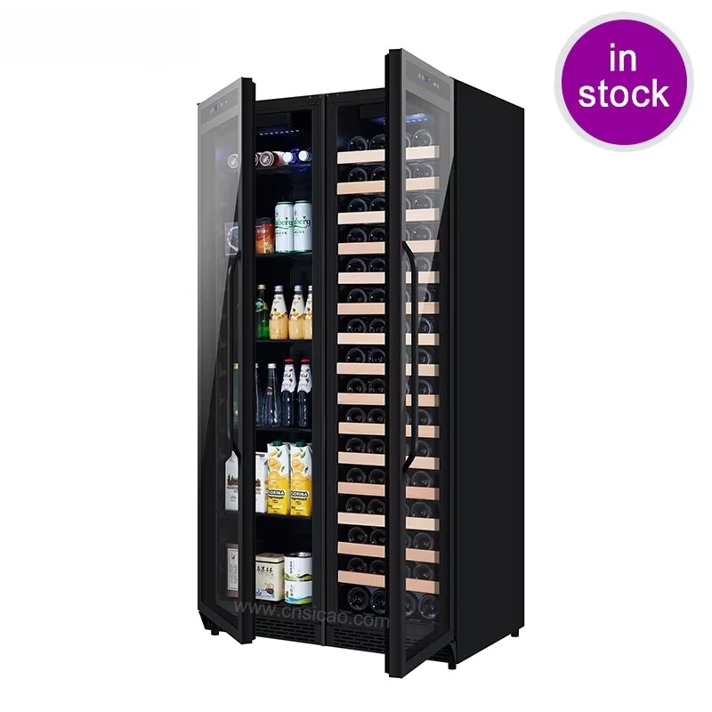Mooden Free Standing Red Vintage Bottles Quiet Display Wine Cabinet Compressor Wine Cooler Fridge Refrigerator