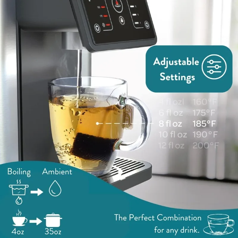 Aqua Optima AUH012 Countertop Water Filtration System, Hot Water Dispenser, Countertop Water Filter, hot Water Kettle Electric