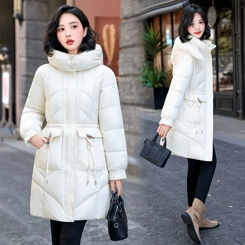 

Women's Winter Coat Jacket Warm Down Cotton Parkas Korean Loose Medium-long Female Cotton OvercoatNew Lady Cotton Clothes