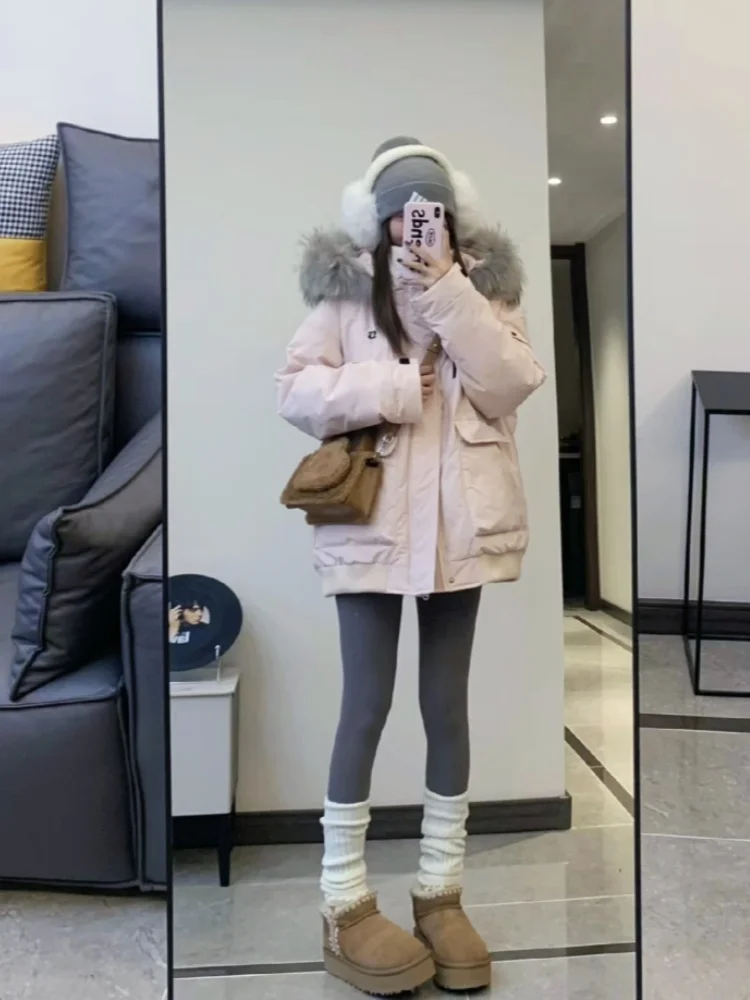 

Зимняя женская парка средней длины с завязками на талии, элегантная, однотонная, высококачественная, для активного отдыха, со шнуровкой, в стиле OL