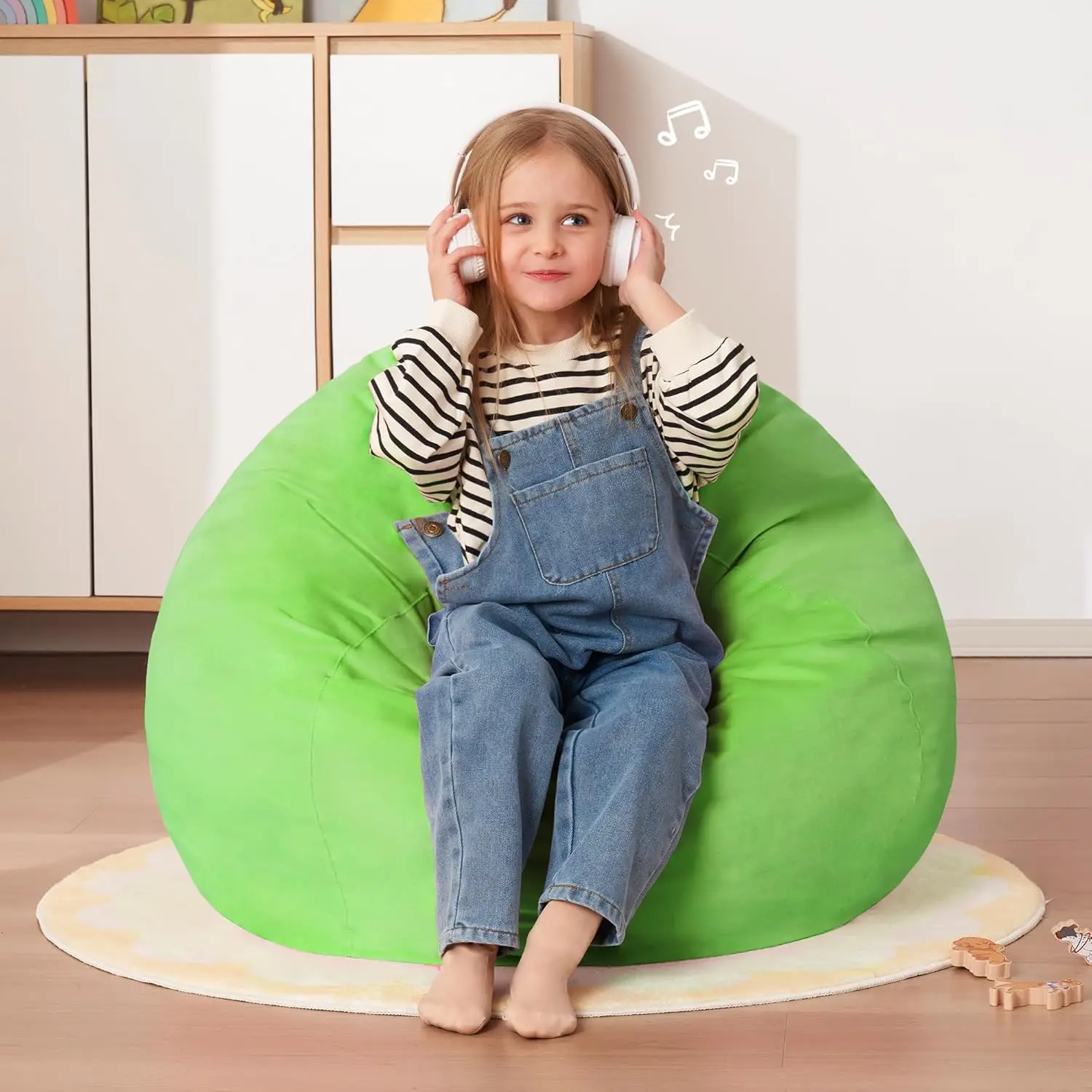 

2.5Ft Bean Bag Chair: 2.5' Bean Bags With Memory Foam Filled,Comfy Beanbag Chairs Round Bean Bag Sofa With Dutch Velvet
