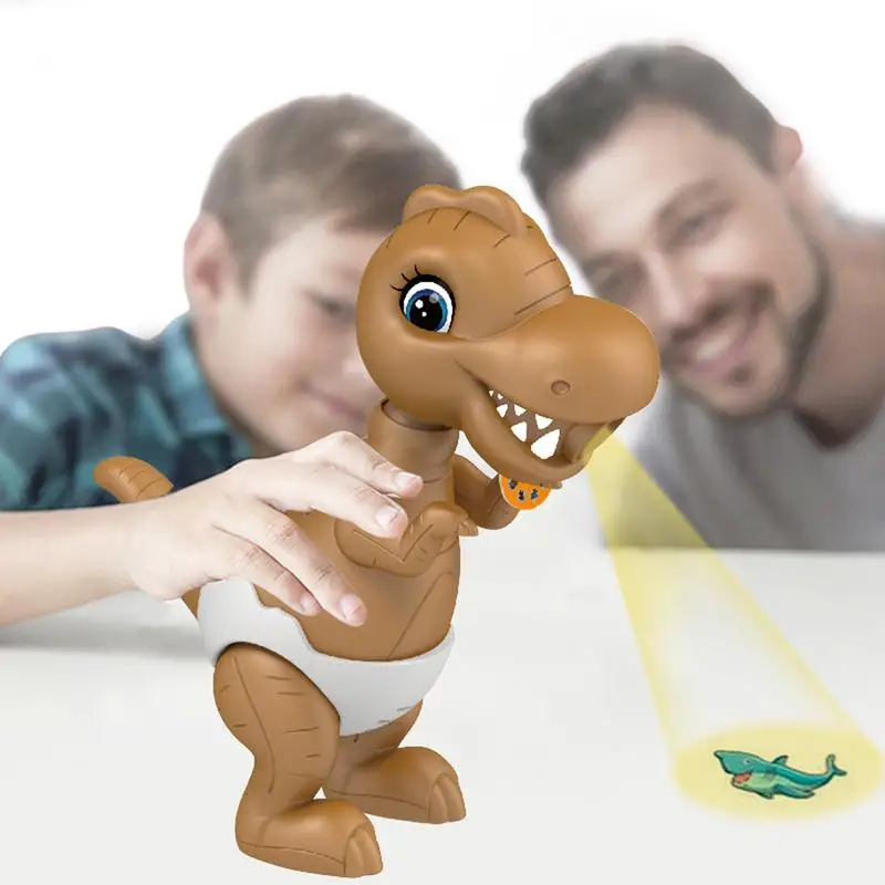 Proyector de pintura para niños, juguete de dibujo de dinosaurio con luz y música, proyección educativa