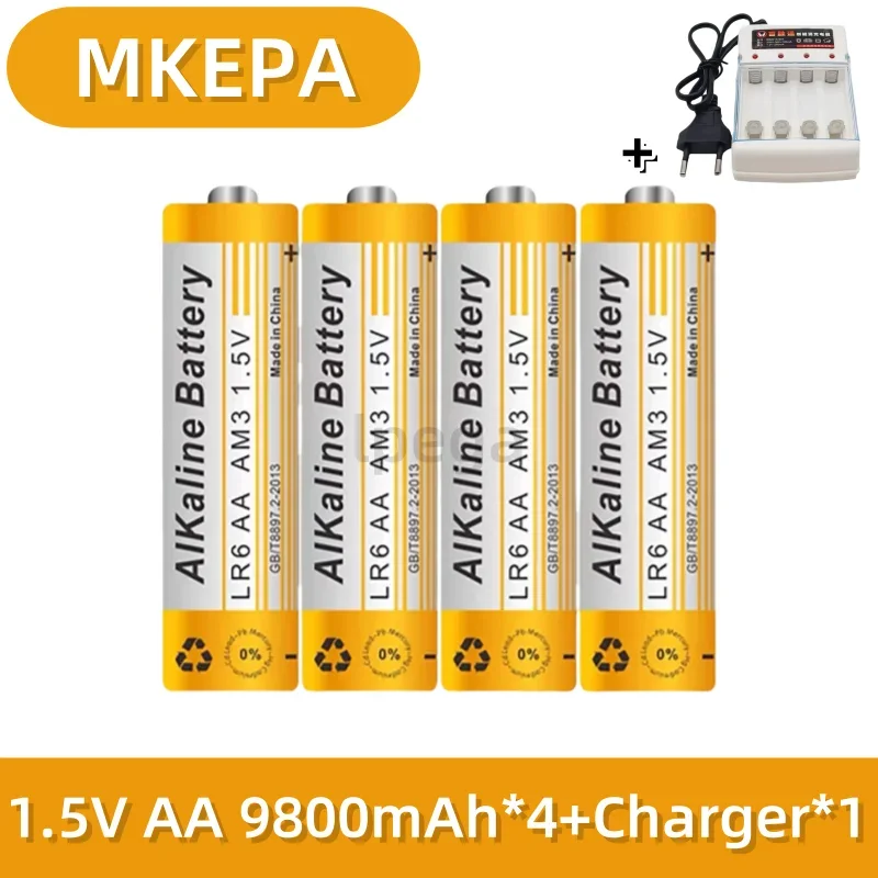 

Щелочная батарея 1,5 в AA 9800 мАч для светодиодной лампы, Mp3, камеры, вспышки, бритвы, CD-проигрывателя, беспроводная мышь, клавиатура, наушники