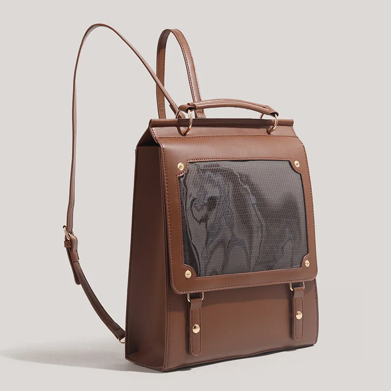 PU Leather Retro Casual Commuting Simple And Niche Original Design High-End Handbag Backpack Bar Bag For Women