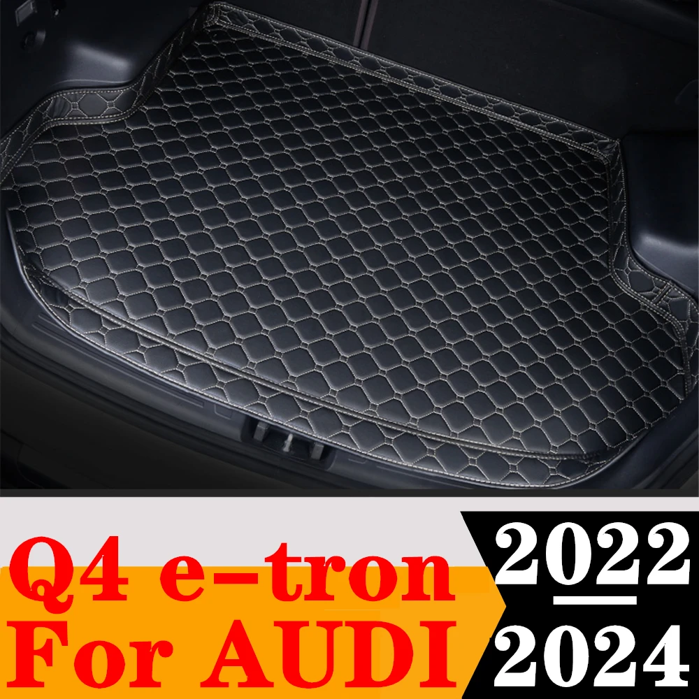 High Side Car Trunk Mat For Audi Q4 e-tron 2024 2023 2022 Tail Boot Tray luggage Pad Rear Cargo Liner Carpet Protect Cover Parts