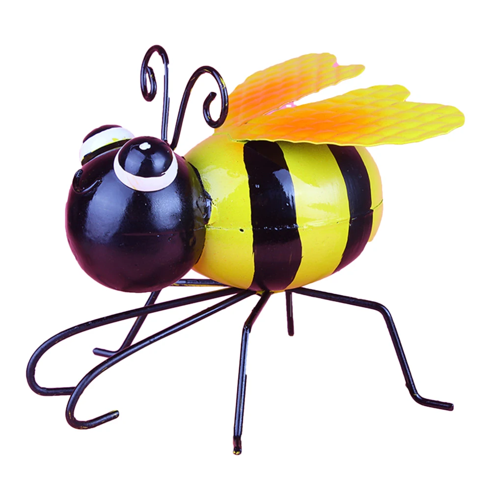 

Iron Bee Decor Meticulous Craftsmanship Home Ornament Metal Fence Decoration Outdoor Use Garden Statue