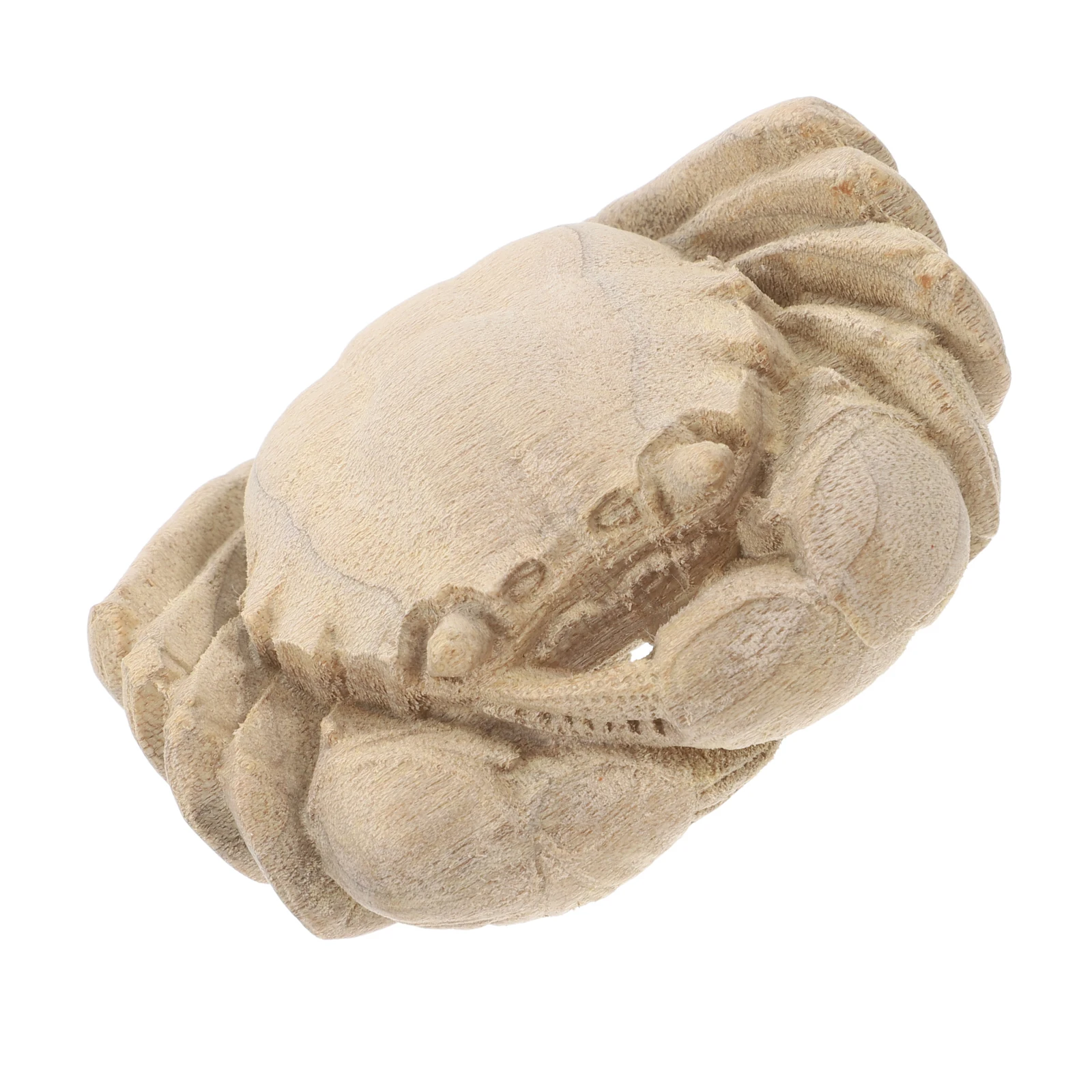 

1Pcs Exquisite Wood Carved Crab Figurine Vintage Crab Decor Desktop Ornament Wooden Tea Pet