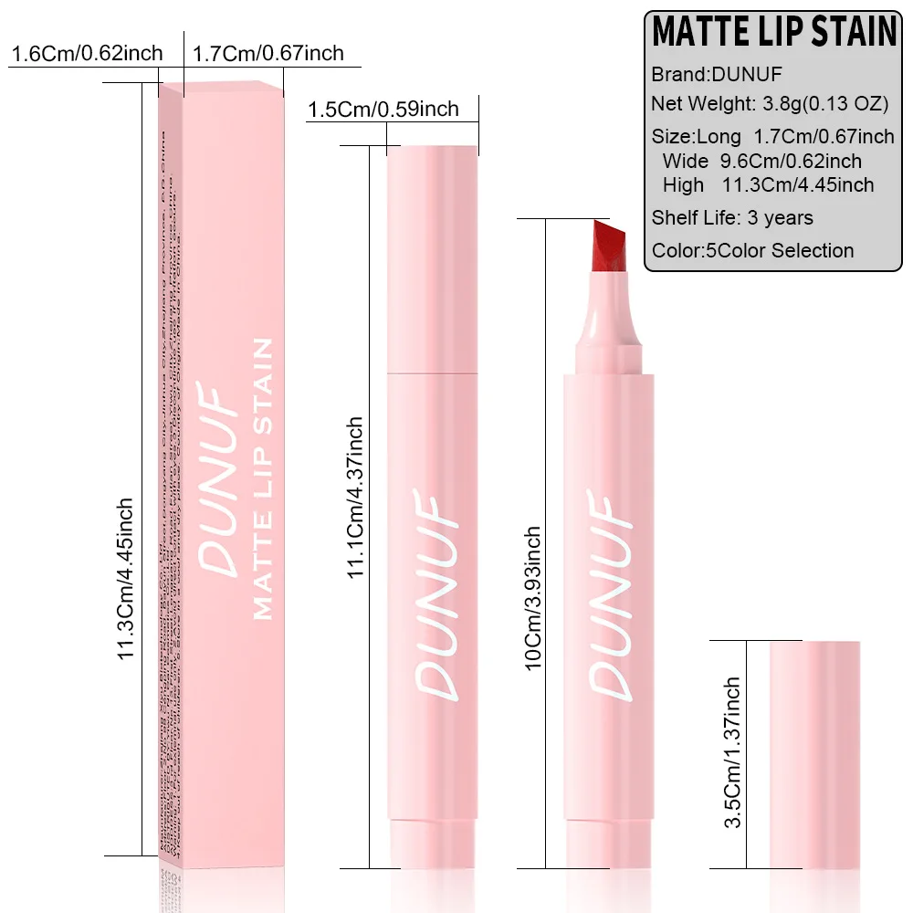 5 Color Lip Liner Lipstick All-in-One Long Lasting Waterproof Velvet Matte Finish Smudge Proof for Precise Definition Daily Use