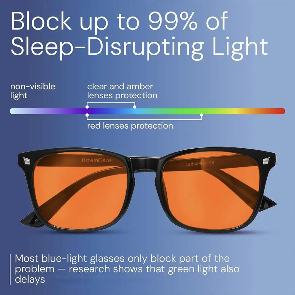Blue Light Blocking Glasses Red Lens Block 98% Harmful Blue Anti Glare UV Protection Relieve Eye Strain For Computer Phone