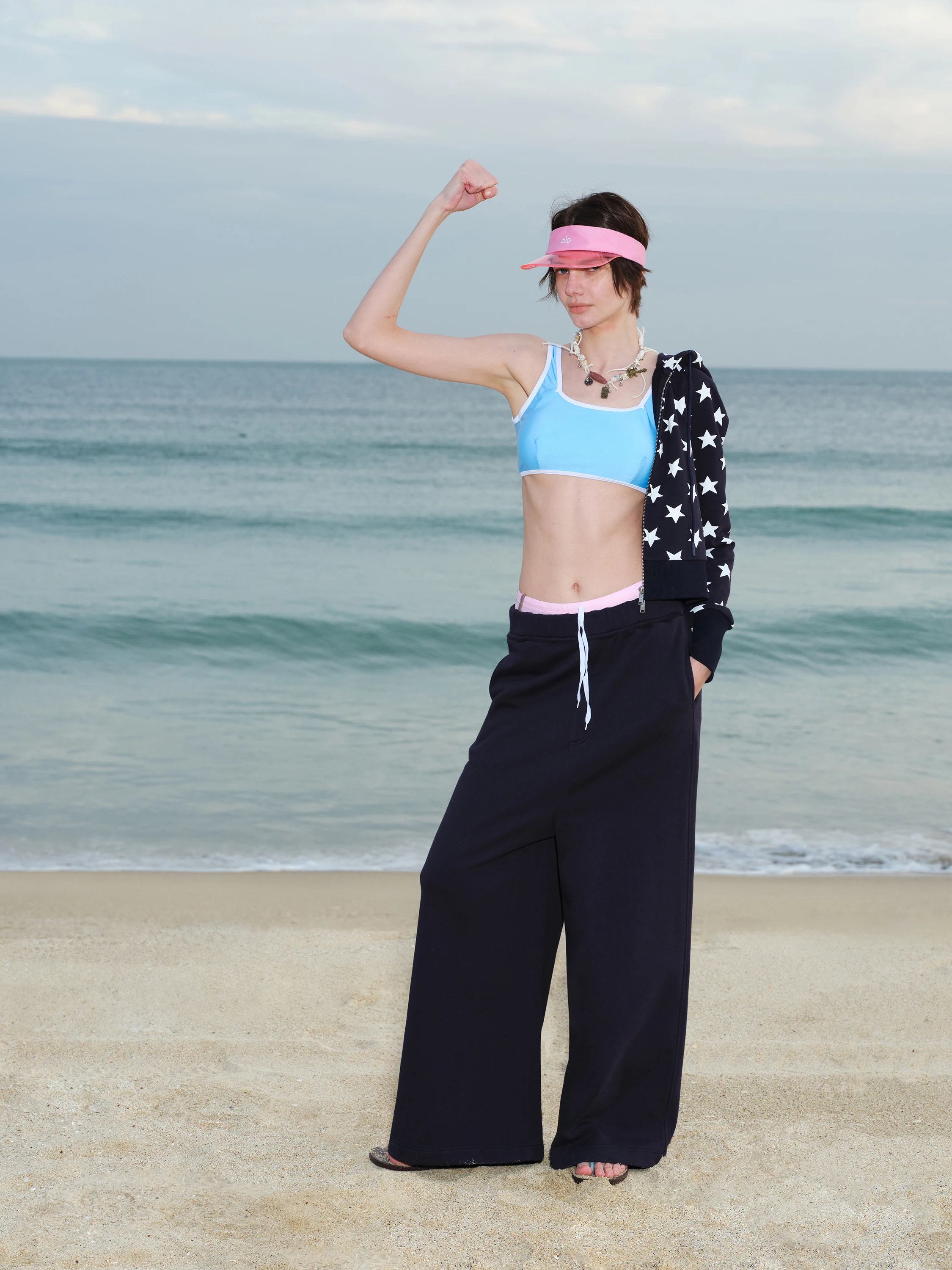 

Casual Wide Leg Sweatpants Women's Spring Autumn Versatile Loose Spor Leisure Pants Trousers Elastic Waist Patchwork Design