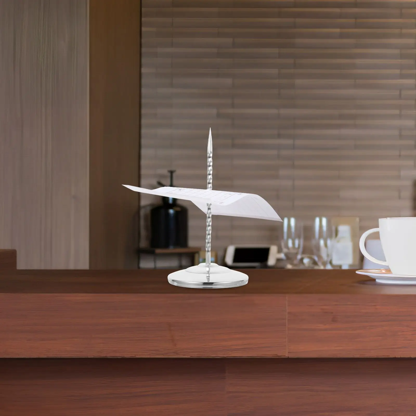 Stainless Steel Receipt Stand Spike for Restaurant Bill Check Desktop Bill Holder Stand Silver Color Kitchen Office Use