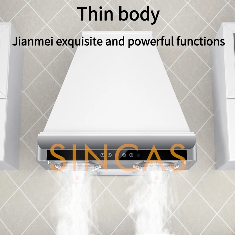 Cappa da cucina ultrasottile per aspirazione superiore da cucina Doppio motore Forte forza di aspirazione Ventilatore da cucina Conservazione energetica Ampio 710 mm