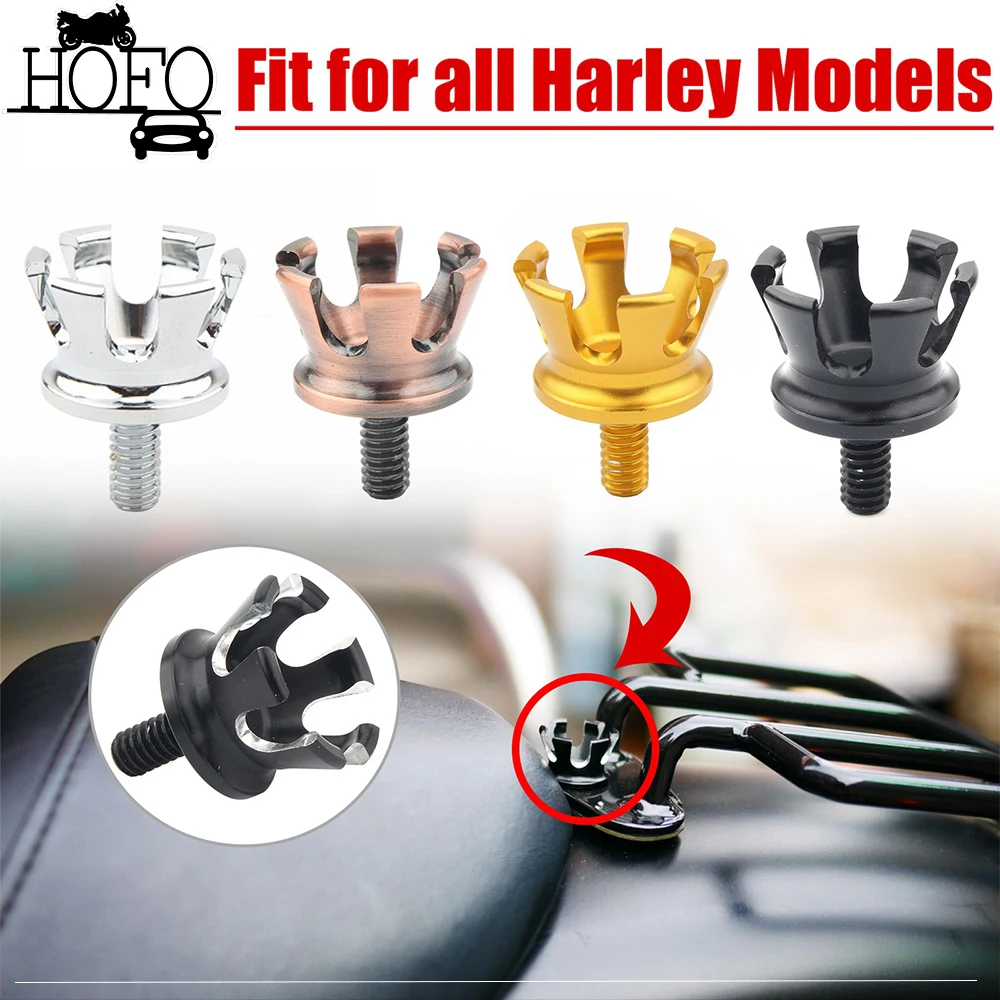 

Motorcycle Rear Seat Bolt Tab Screw Nut Mount Cover Aluminum For Harley Models Sportster Touring Road Ultra Glide