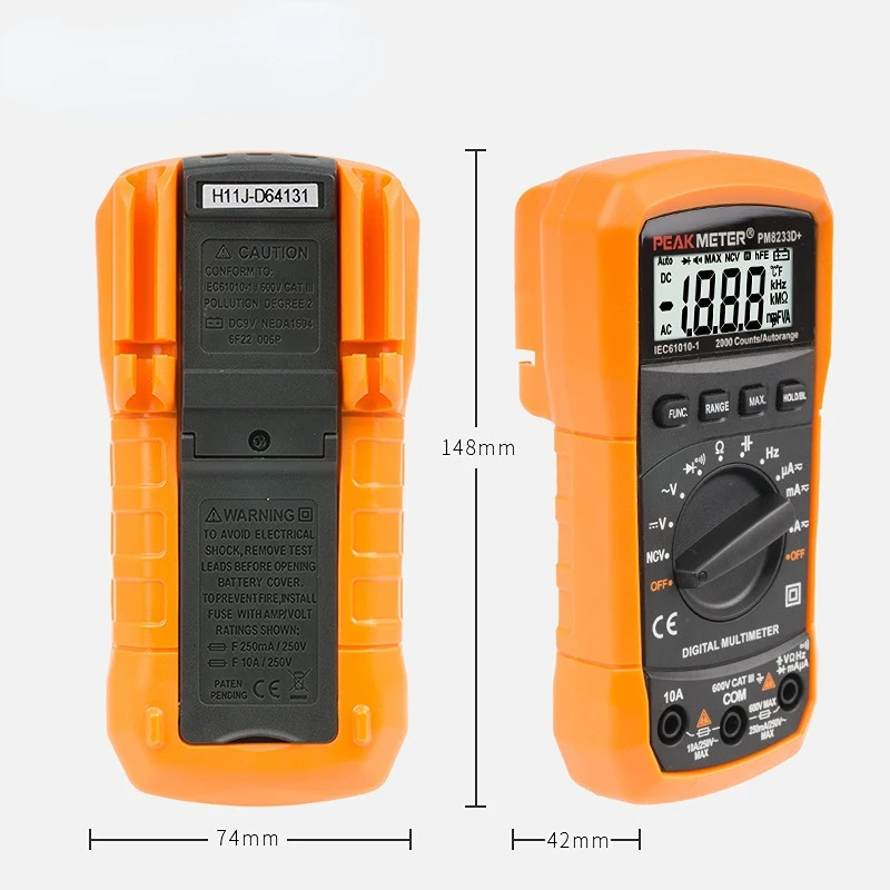 PM8233D plus high-precision digital multimeter automatic range NCV capacitor special for electricians