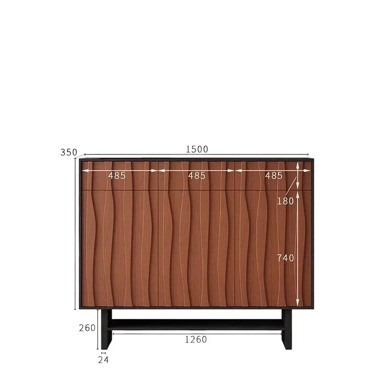 six-bucket eight-bucket cabinet French retro style teak modern simple living room bedroom storage dining side cabinet