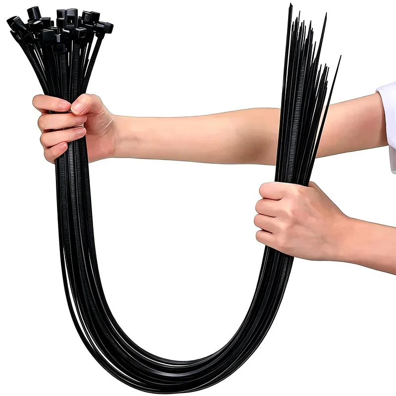 500/100PCS Zip Tie Cable Ties Nylon Large Size Heavy Duty Self-Locking Ultra Long (50-100cm) Cord Management