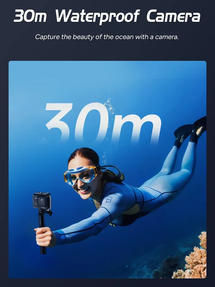 SJCAM SJ8 Pro Action Camera Waterproof Anti-Shake 4K 60FPS 5G WiFi Touch Screen Multifunctional Outdoor Sports Cam