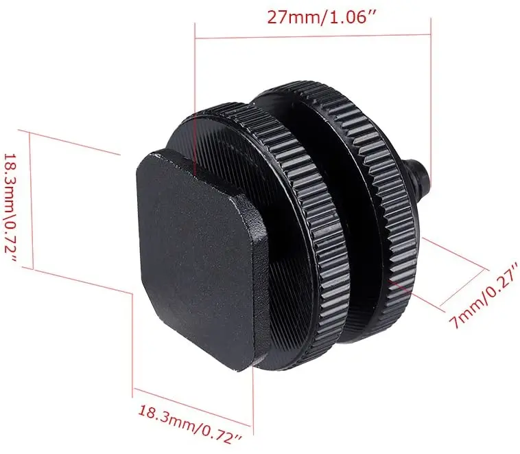 핫 슈 어댑터 마운트, 카메라 슈 마운트 나사 플래시 콜드 슈 마운트, 삼각대 나사 어댑터, DSLR 카메라 리그, 1/4 인치