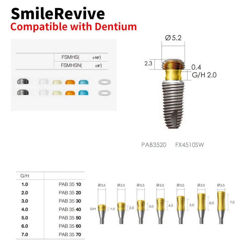 

SmileRevive Dental Implant Core Locator Abutment Caps Retrieval Tool Replacement Retention for DEN