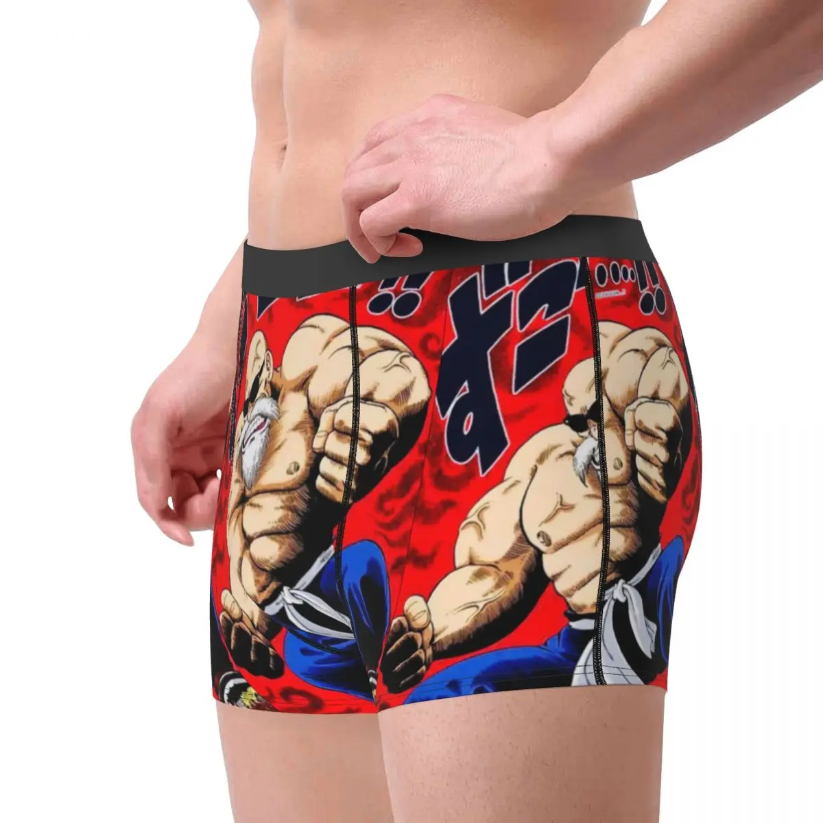 Men's Master Roshi Boxer Shorts Panties Breathable Underwear Kame Sennin Jackie Chun Dragon Ball Homme Funny Underpants