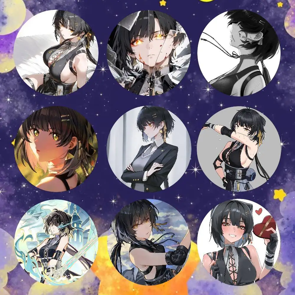 Rover Anime Game W-Wuthering Waves Badge Tinplate Meme Round Brooch For Hat Bag Creative Lapel Jewelry Accessories Gifts