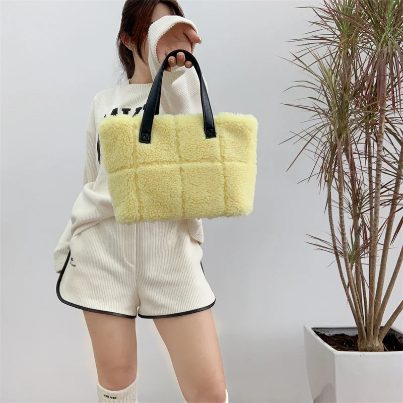 أفخم المرأة حقيبة يد حقيبة فو الفراء حقيبة كتف الخريف الشتاء جديد الفراء حقيبة يد المرأة حقيبة سعة كبيرة حمل حزمة حقيبة كروسبودي #2