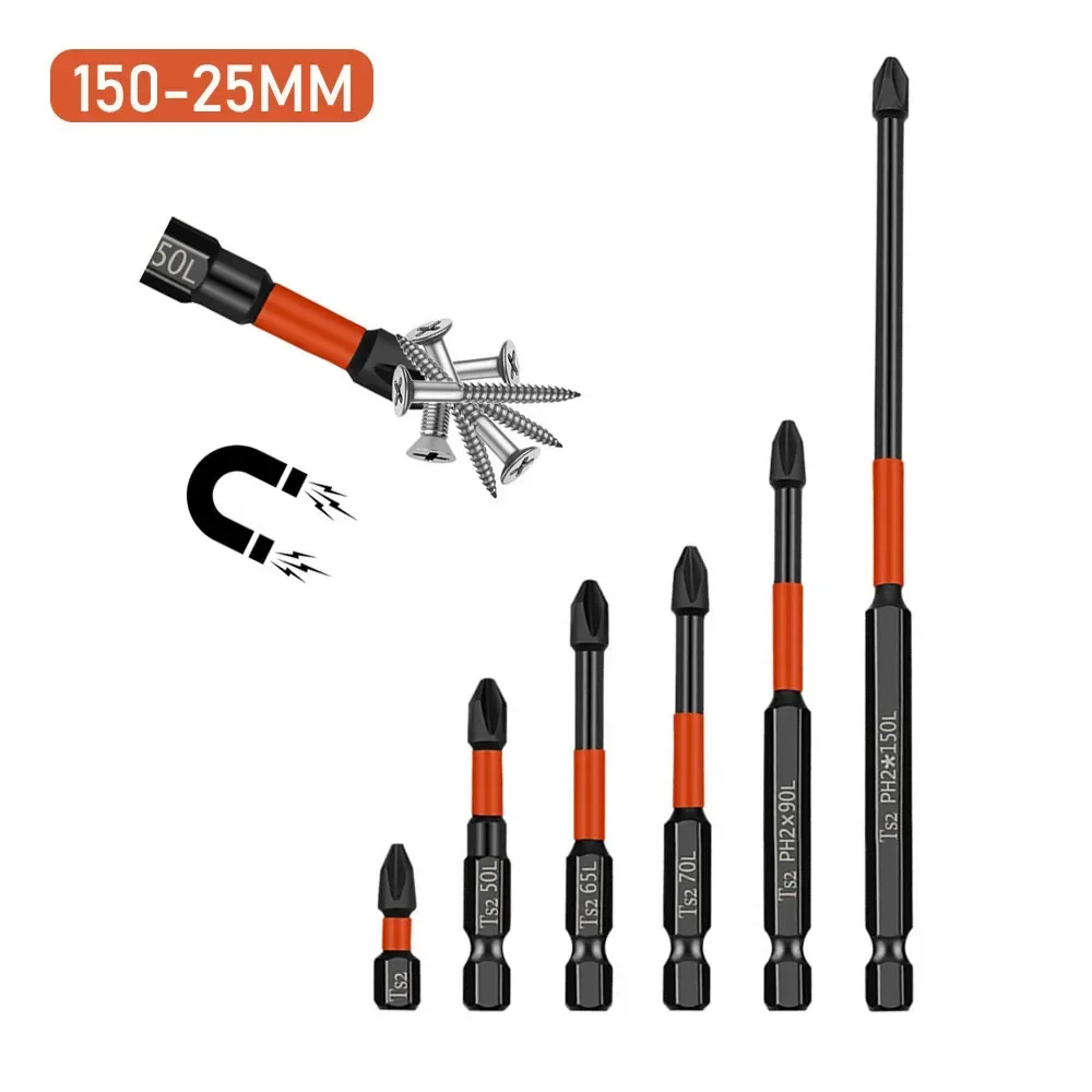 1Pcs PH2 Magnetic Cross Bit Set Special Slotted Cross Phillips Impact Batch Head Hardness Screwdriver Bit Screw Driver Hand Tool