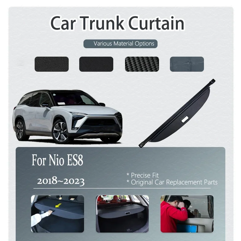 

Car Trunk Curtain Covers For Nio ES8 2018 2019 2020 20212022 2023 ABS Retractable Trunk Rack Partition Shelters Auto Accessories