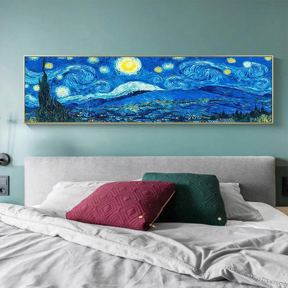 30x80cm pittura diamante fai da te modello cielo stellato di Van Gogh Set di pittura diamante di grandi dimensioni per la pittura della decorazione