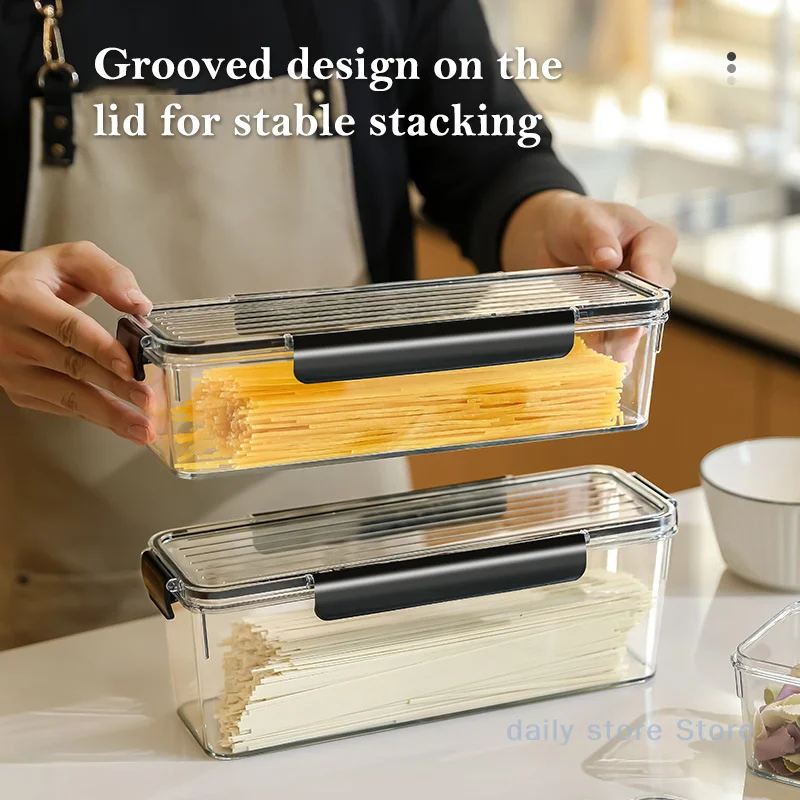 Transparent Noodles Storage Box Sealed Moisture-proof Kitchen Sealed Storage Tank Large Capacity Multifunction Food Container