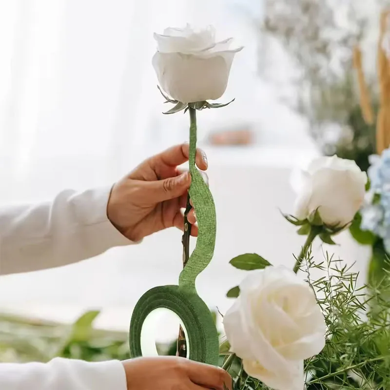 Blumenstrauß, Blumenstielband, DIY künstliche Blumen, Blumensträuße, Klebeband, selbstklebende Verpackung, grünes Klebeband für Hochzeit, Party, Dekoration, Zubehör – Detail 5