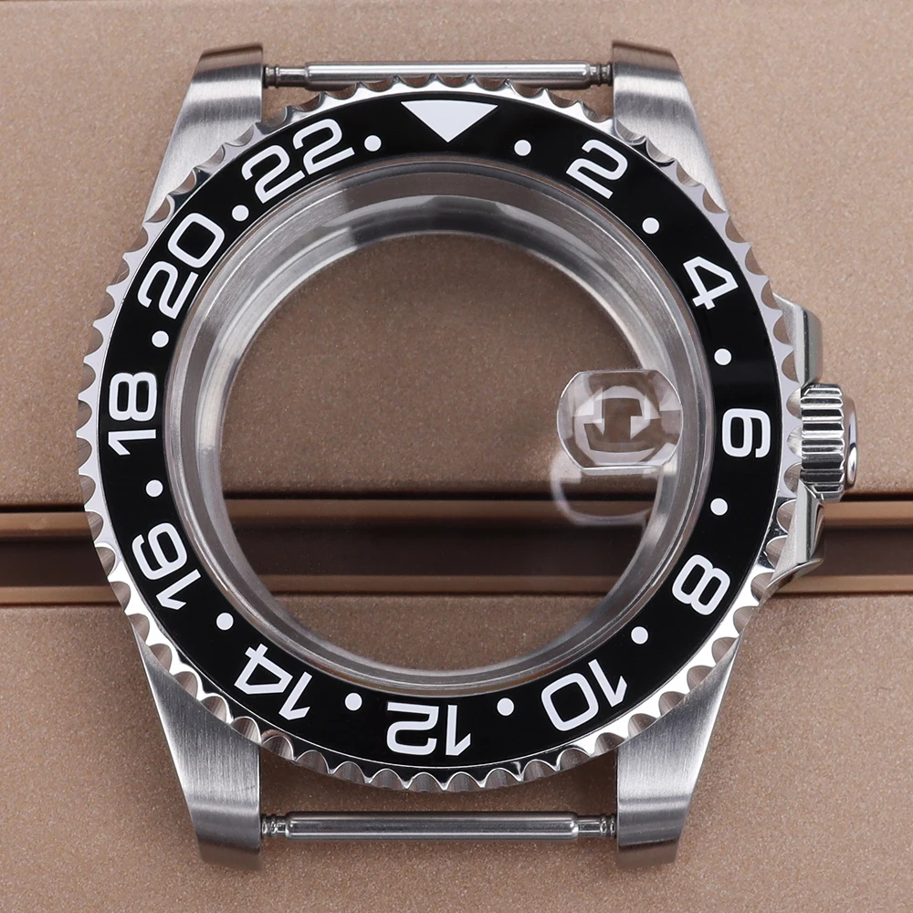 

40mm NH35 Watch Case For Seiko NH34 GMT NH35 NH36 NH38 Movement Top Waterproof Sapphire Glass Unidirectional Rotation 120 clicks