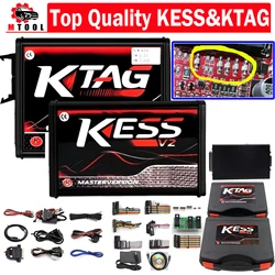 For KESS V2 V2.8 Red PCB and KTAG V7.020 4 LED ECU Chip Tuning Tool Programmer with Toolbox