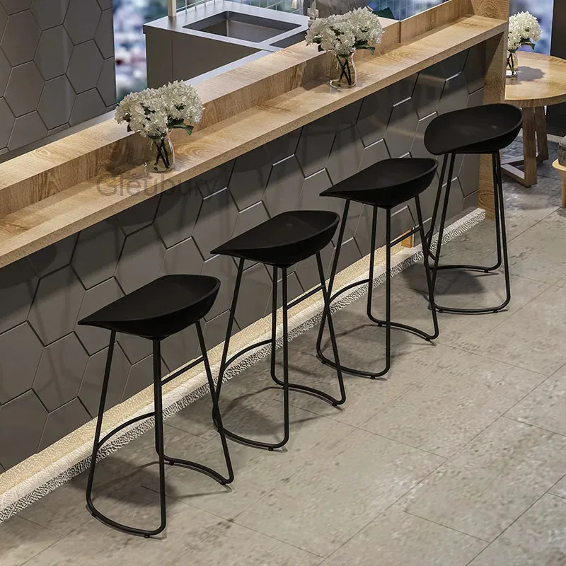 Nordic Minimalist Bar Stools Comfortable Modern Aesthetic Designer Bar Chairs Living Room Counter Banqueta Trendy Furniture view 2