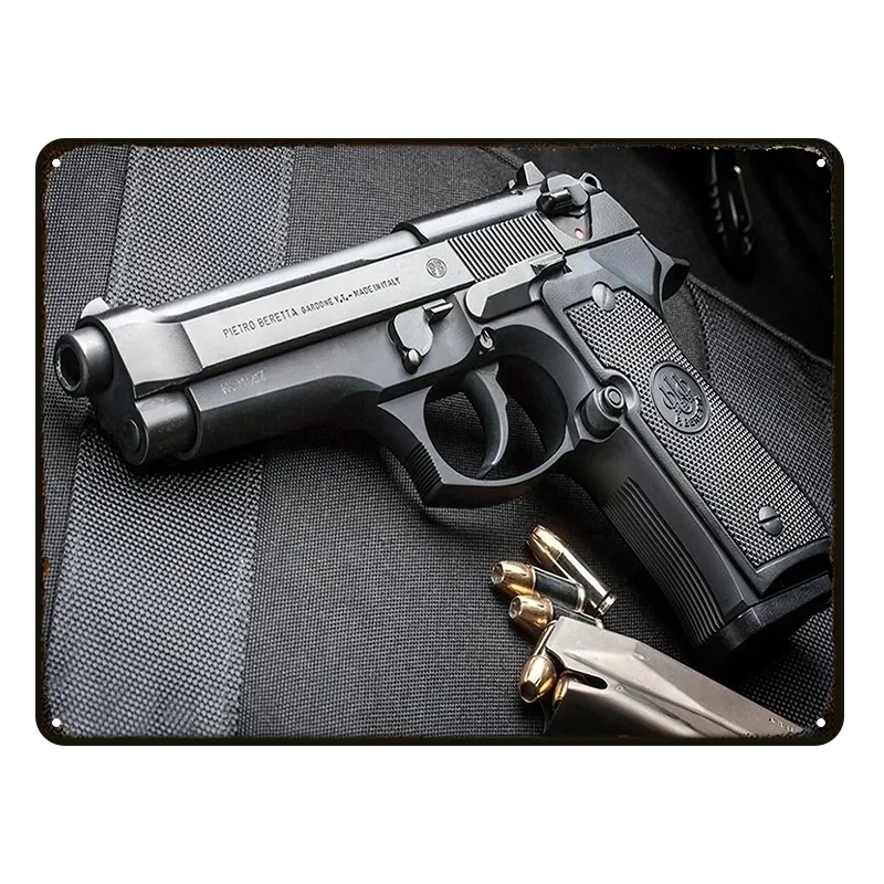 Pietro Beretta CO2 Luftpistole Vintage Metallschild Luftgewehr BBs Munition Wandtafel Männerhöhle Garage Weihnachten Hobby Deko Geschenk