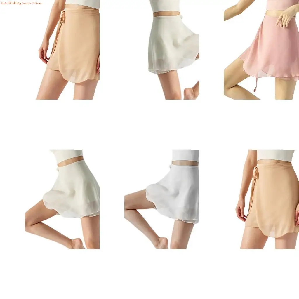

G92D Womens Ballet Wrap Skirt Gymnastics Dance Short Skirt with Adjustable Waist Ties
