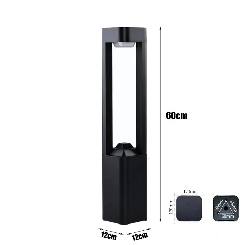 LED Outdoor Square Lawn Light Garden Villa Landscape Garden Light Waterproof Die-Casting Aluminum Lawn Light