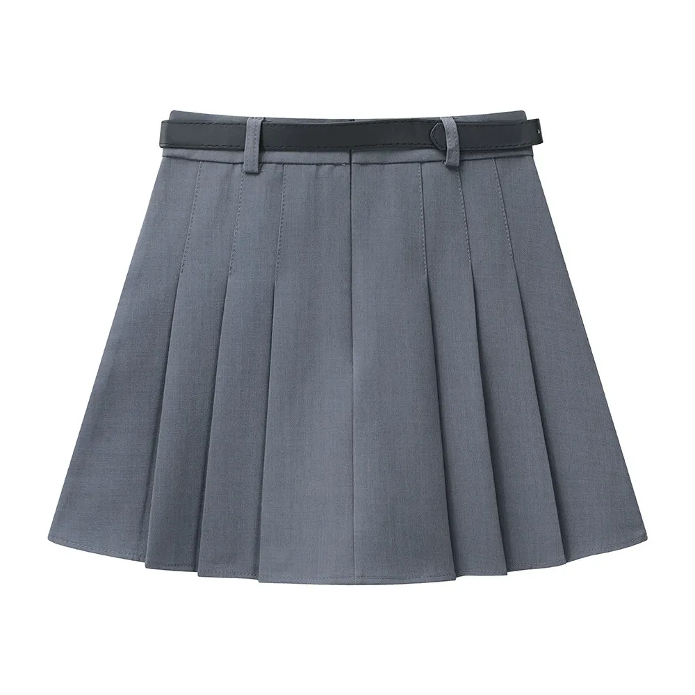 Mini-Plisseerock für Damen, Herbst 2026, Neuerscheinung, hochtaillierte Röcke mit Gürtel, koreanischer Modestil, Minirock für Damen, heiß begehrt – Detail 11