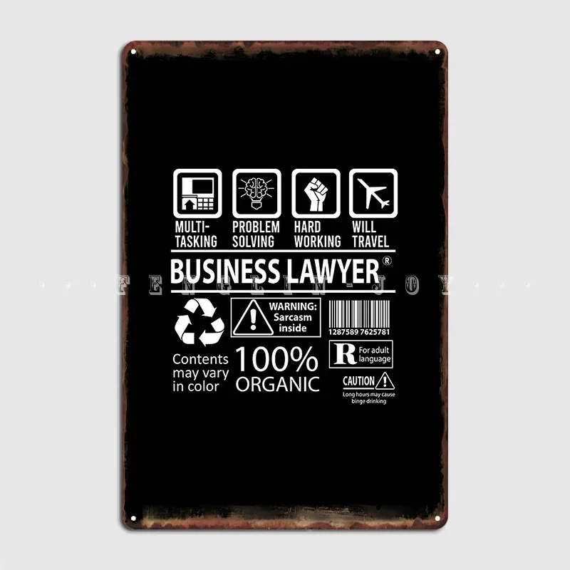 Business Lawyer Multitasking Job Poster Metal Plaque Painting Décor Club Party Party Customize Tin Sign Poster