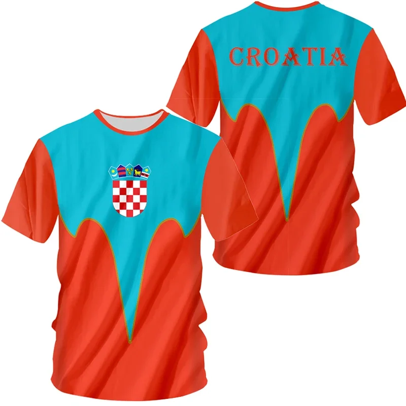 Luxembourg Logo 3D Print Sports Quick-dry Breathable Men T-shirt Outdoor Football Jersey Team Short-sleeve Parent-child Clothing