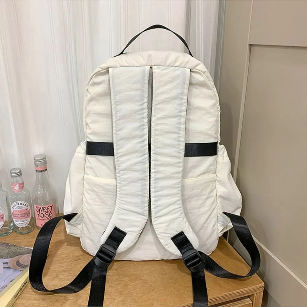 Small Pack Sport Nylon Backpack Korean Style Handbag Solid Color Shoulder Bag Fitness Multiple Pockets Casual Backpack Students
