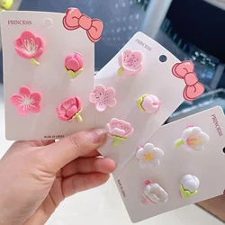 Hair Clips Pink Cherry Blossom Girl Cute Duck Mouth Clip Hairpin Hairpiece Female Hairdressing Tools Hair Snap Clips 헤어핀재료머리핀