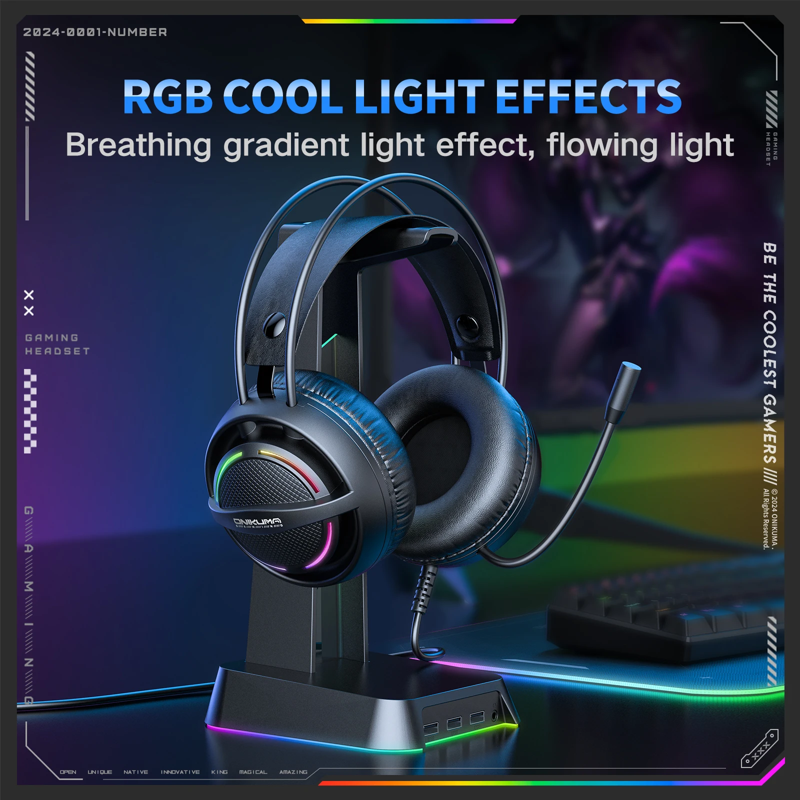 ONIKUMA X88 جديد سماعة الألعاب السلكية 3.5 مللي متر جاك المحيطي سماعات الألعاب ستيريو مع هيئة التصنيع العسكري لينة الذاكرة غطاء للأذنين للكمبيوتر المحمول #2