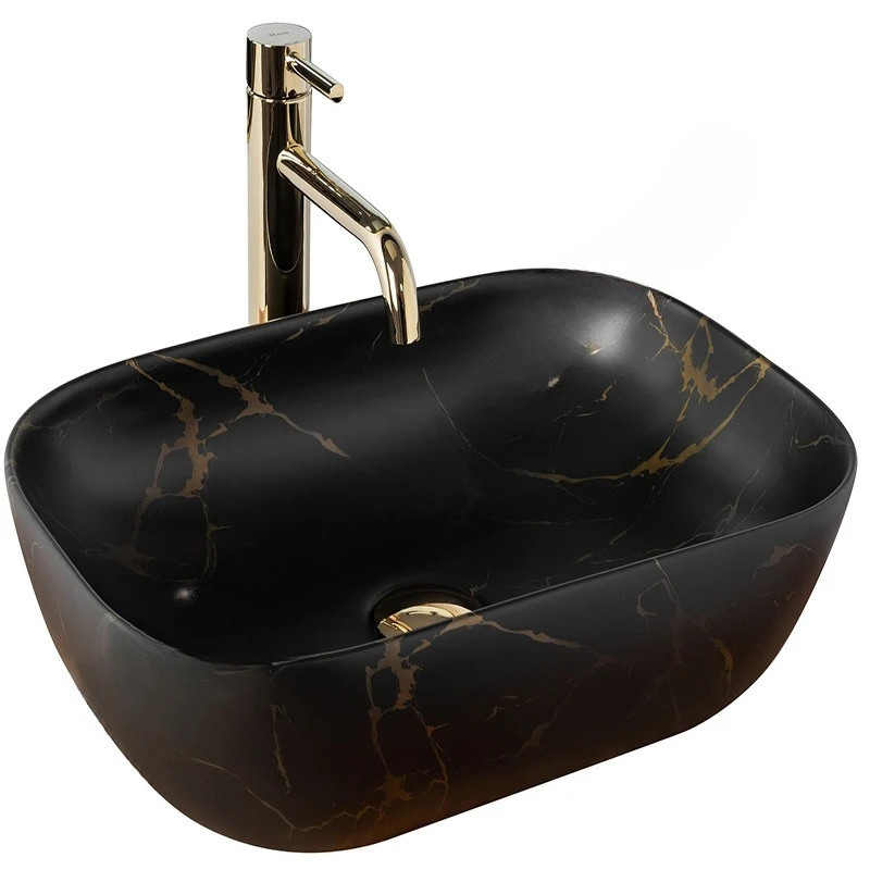 

Ceramic integrated stage basin, bathroom, square stage washbasin, convenient washing area