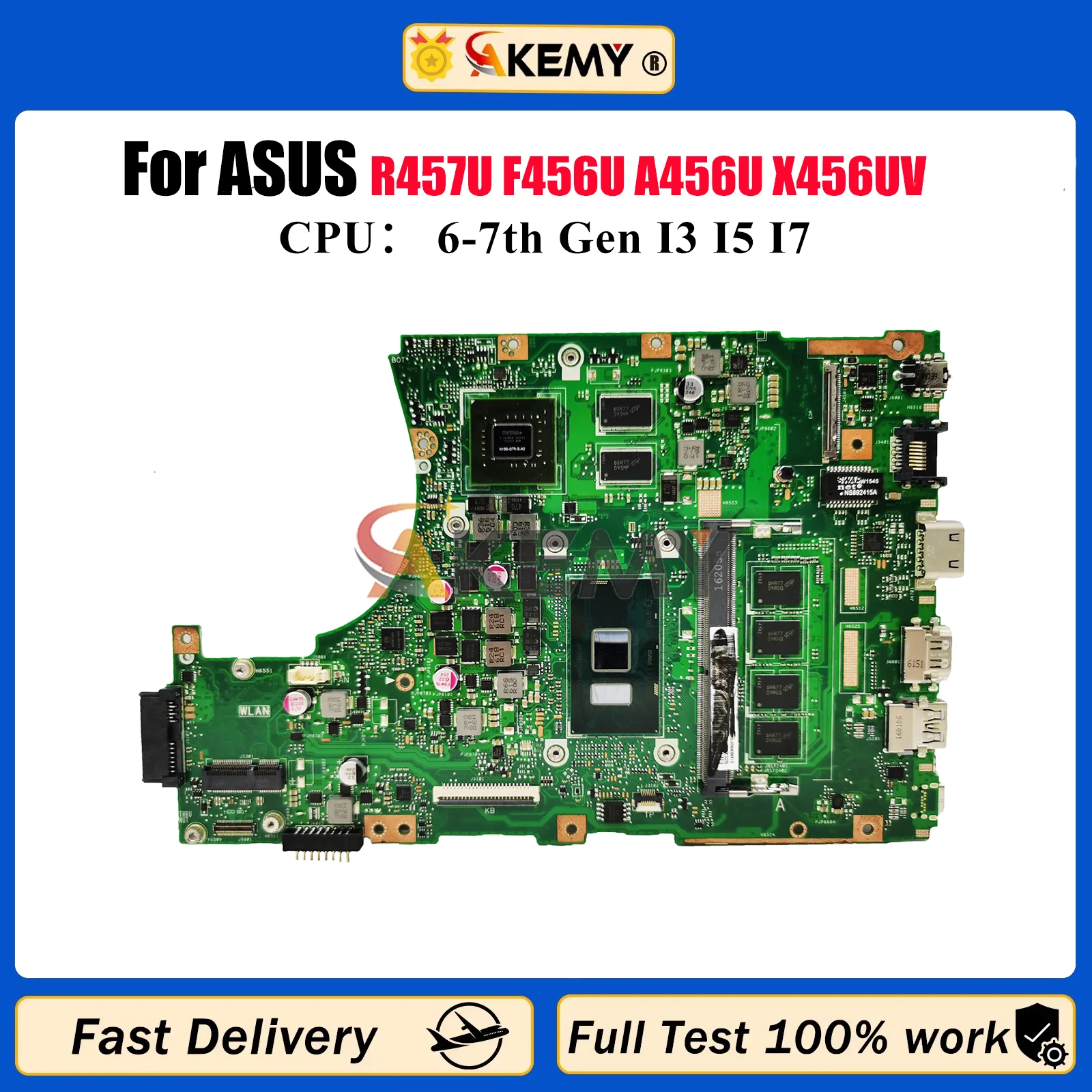 

X456UV Laptop Motherboard For ASUS X456U R457U F456U A456U X456UJ X456UQ X456UVK X456UQK X456UAK X456UF Mainboard I3 I5 I7 CPU