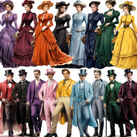 16Pcs/Pack Victorian Gentlemen and Ladies Sticker DIY Craft Scrapbooking Album Junk Journal Decorative Stickers