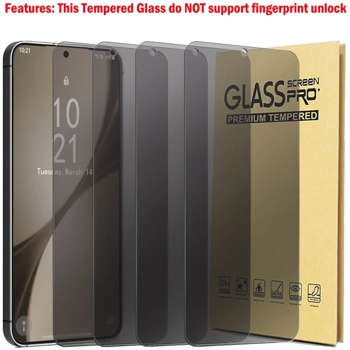

For Samsung Galaxy S24/S24 Plus/S24+/S24 Ultra 5G Case Friendly Anti Spy Privacy Tempered Glass Screen Protectors 4-Pack