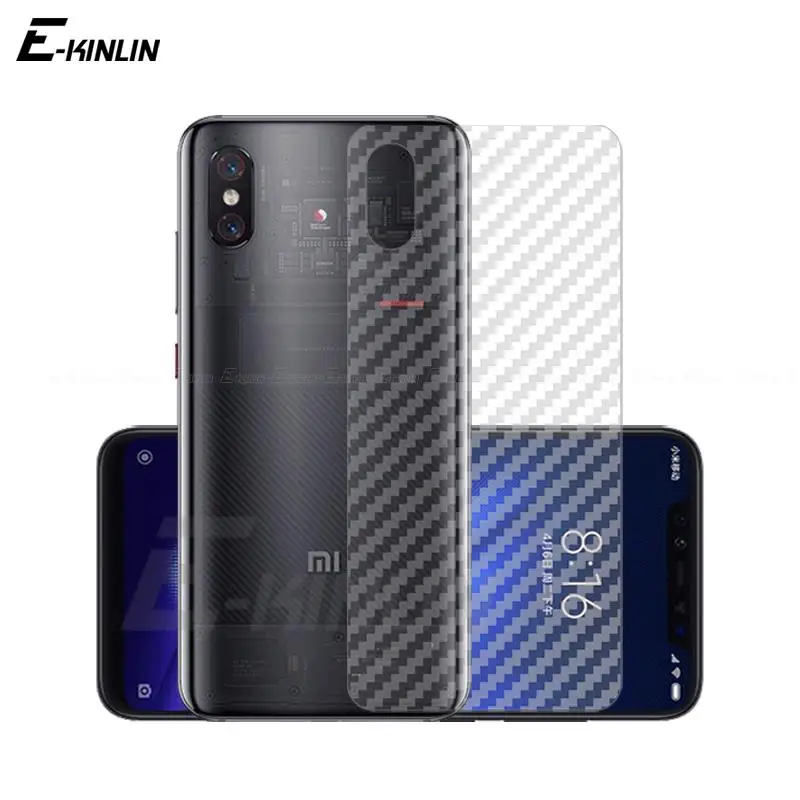 5pcs Clear Soft 3D Carbon Fiber Guard Back Film For XiaoMi Mi 8 Lite Pro Mix 4 3 2 A3 Rear Screen Protector Not Tempered Glass