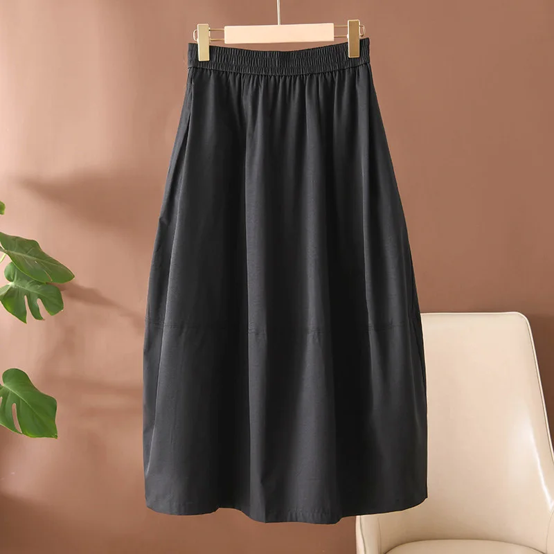 

Юбка-миди с цветочным принтом для похудения, однотонная, весна-лето, новый стиль, женская одежда, европейские размеры, большие размеры