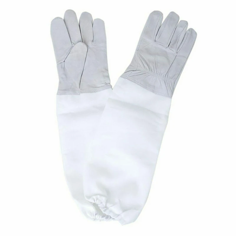 1pair Bee-Proof Gloves Protect Your Hands Outdoor Beekeeping Tools L/XL/XXL White Sheepskin Glove